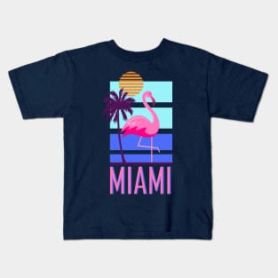 Miami Florida Flamingo Kids T-Shirt